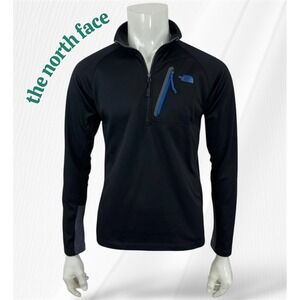 The North Face Mens Pullover Black Quarter Zip Long Sleeve Jacket - Large